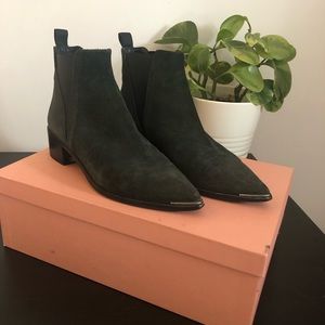 Acne emerald green suede jensen boits size 38